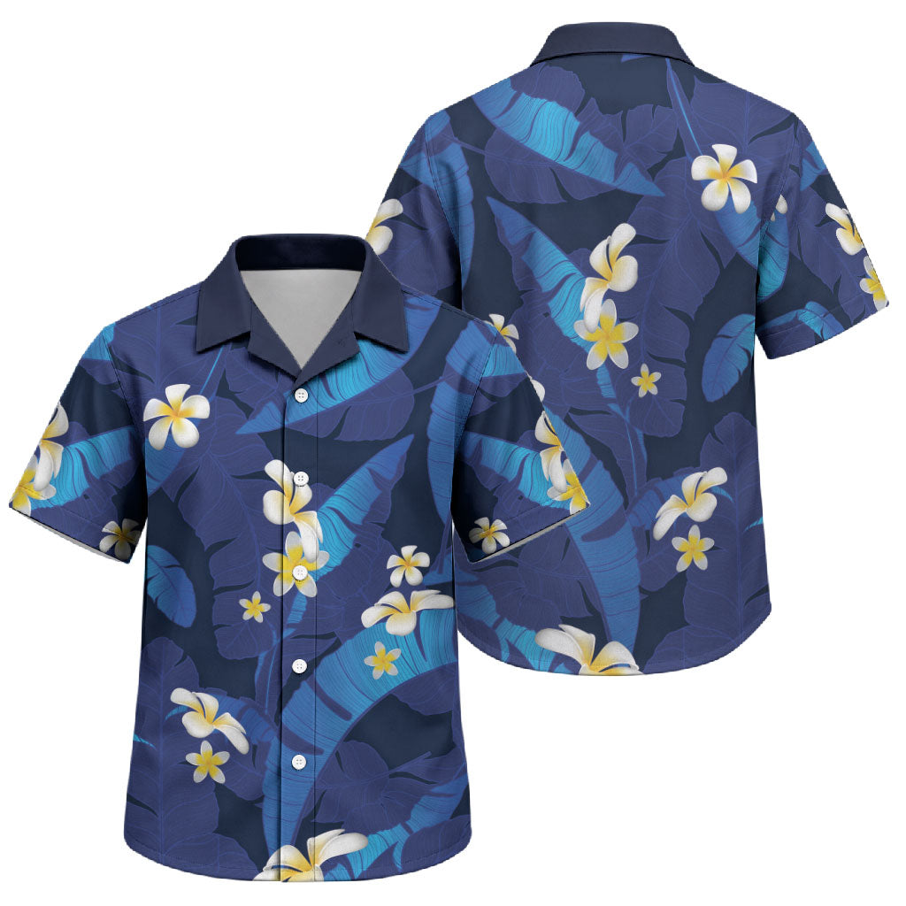 Teal Purple Banana Leaf Hawaii Family Matching Off Shoulder Short Dress and Hawaiian Shirt Lau Maia Plumeria Tropical Summer Vibes