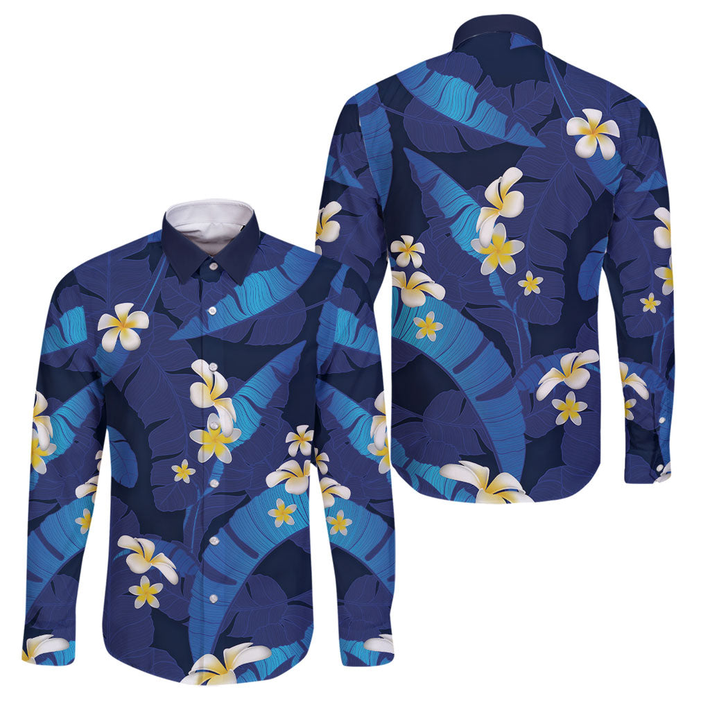 Teal Purple Banana Leaf Hawaii Family Matching Puletasi and Hawaiian Shirt Lau Maia Plumeria Tropical Summer Vibes