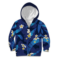 Teal Purple Banana Leaf Hawaii Kid Hoodie Lau Maia Plumeria Tropical Summer Vibes