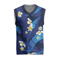 Teal Purple Banana Leaf Hawaii Christmas Knitted V-Neck Vest Lau Maia Plumeria Tropical Summer Vibes LT14 Teal Purple - Polynesian Pride