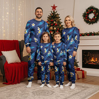 Teal Purple Banana Leaf Hawaii Christmas Pajama Set Lau Maia Plumeria Tropical Summer Vibes LT14 - Polynesian Pride