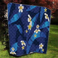Teal Purple Banana Leaf Hawaii Quilt Lau Maia Plumeria Tropical Summer Vibes