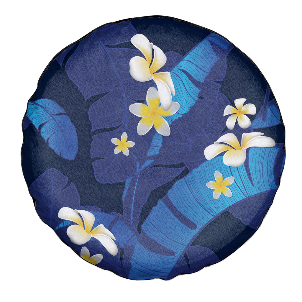 Teal Purple Banana Leaf Hawaii Spare Tire Cover Lau Maia Plumeria Tropical Summer Vibes
