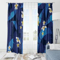 Teal Purple Banana Leaf Hawaii Window Curtain Lau Maia Plumeria Tropical Summer Vibes