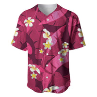 Pink Banana Leaf Hawaii Baseball Jersey Lau Maia Plumeria Tropical Summer Vibes