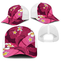 Pink Banana Leaf Hawaii Baseball Net Cap Lau Maia Plumeria Tropical Summer Vibes