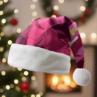 Pink Banana Leaf Hawaii Christmas Santa Hat Lau Maia Plumeria Tropical Summer Vibes LT14 Without Fur Pink - Polynesian Pride