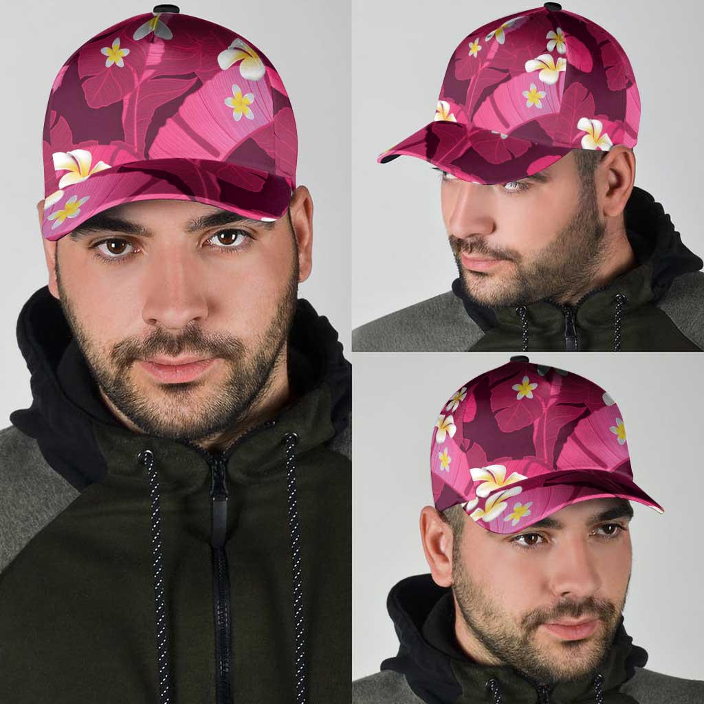 Pink Banana Leaf Hawaii Classic Cap Lau Maia Plumeria Tropical Summer Vibes