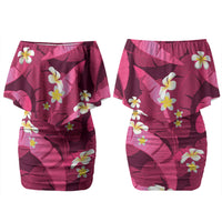 Pink Banana Leaf Hawaii Family Matching Off Shoulder Short Dress and Hawaiian Shirt Lau Maia Plumeria Tropical Summer Vibes