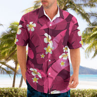 Pink Banana Leaf Hawaii Hawaiian Shirt Lau Maia Plumeria Tropical Summer Vibes