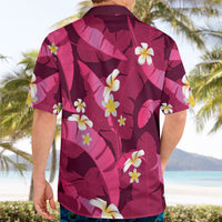 Pink Banana Leaf Hawaii Hawaiian Shirt Lau Maia Plumeria Tropical Summer Vibes
