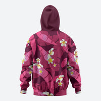 Pink Banana Leaf Hawaii Hoodie Lau Maia Plumeria Tropical Summer Vibes
