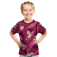 Pink Banana Leaf Hawaii Kid T Shirt Lau Maia Plumeria Tropical Summer Vibes