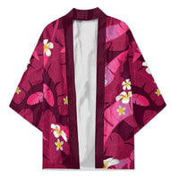 Pink Banana Leaf Hawaii Kimono Lau Maia Plumeria Tropical Summer Vibes