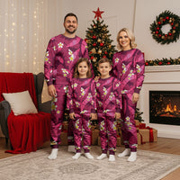 Pink Banana Leaf Hawaii Christmas Pajama Set Lau Maia Plumeria Tropical Summer Vibes LT14 - Polynesian Pride