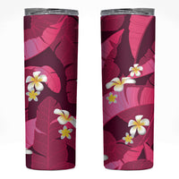 Pink Banana Leaf Hawaii Skinny Tumbler Lau Maia Plumeria Tropical Summer Vibes