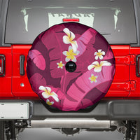 Pink Banana Leaf Hawaii Spare Tire Cover Lau Maia Plumeria Tropical Summer Vibes