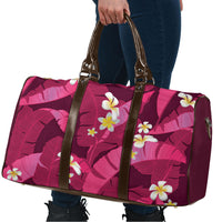 Pink Banana Leaf Hawaii Travel Bag Lau Maia Plumeria Tropical Summer Vibes