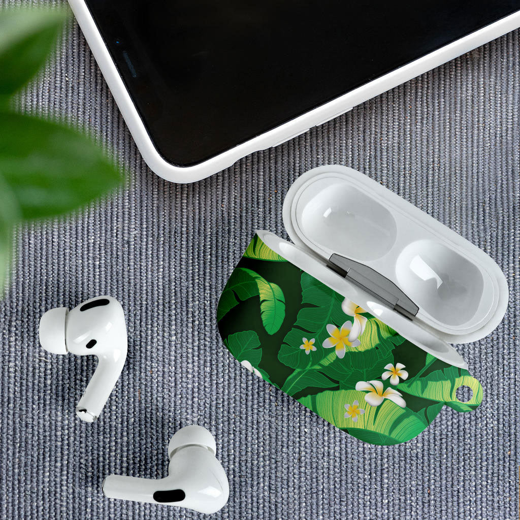 Green Banana Leaf Hawaii AirPods Case Lau Maia Plumeria Tropical Summer Vibes