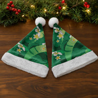 Green Banana Leaf Hawaii Christmas Santa Hat Lau Maia Plumeria Tropical Summer Vibes LT14 - Polynesian Pride