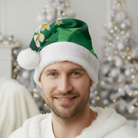 Green Banana Leaf Hawaii Christmas Santa Hat Lau Maia Plumeria Tropical Summer Vibes LT14 - Polynesian Pride