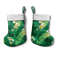 Green Banana Leaf Hawaii Christmas Stocking Lau Maia Plumeria Tropical Summer Vibes LT14 - Polynesian Pride