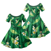 Green Banana Leaf Hawaii Family Matching Tank Maxi Dress and Hawaiian Shirt Lau Maia Plumeria Tropical Summer Vibes