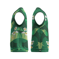 Green Banana Leaf Hawaii Christmas Knitted V-Neck Vest Lau Maia Plumeria Tropical Summer Vibes LT14 - Polynesian Pride