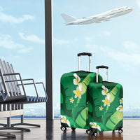 Green Banana Leaf Hawaii Luggage Cover Lau Maia Plumeria Tropical Summer Vibes