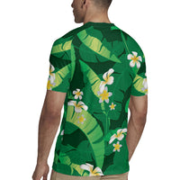 Green Banana Leaf Hawaii Rugby Jersey Lau Maia Plumeria Tropical Summer Vibes