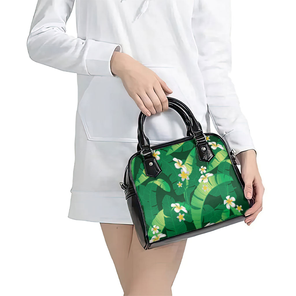 Green Banana Leaf Hawaii Shoulder Handbag Lau Maia Plumeria Tropical Summer Vibes