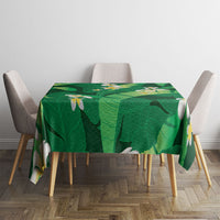 Green Banana Leaf Hawaii Tablecloth Lau Maia Plumeria Tropical Summer Vibes