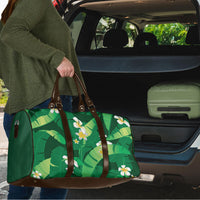 Green Banana Leaf Hawaii Travel Bag Lau Maia Plumeria Tropical Summer Vibes