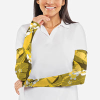 Yellow Banana Leaf Hawaii Arm Sleeves Lau Maia Plumeria Tropical Summer Vibes