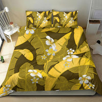 Yellow Banana Leaf Hawaii Bedding Set Lau Maia Plumeria Tropical Summer Vibes