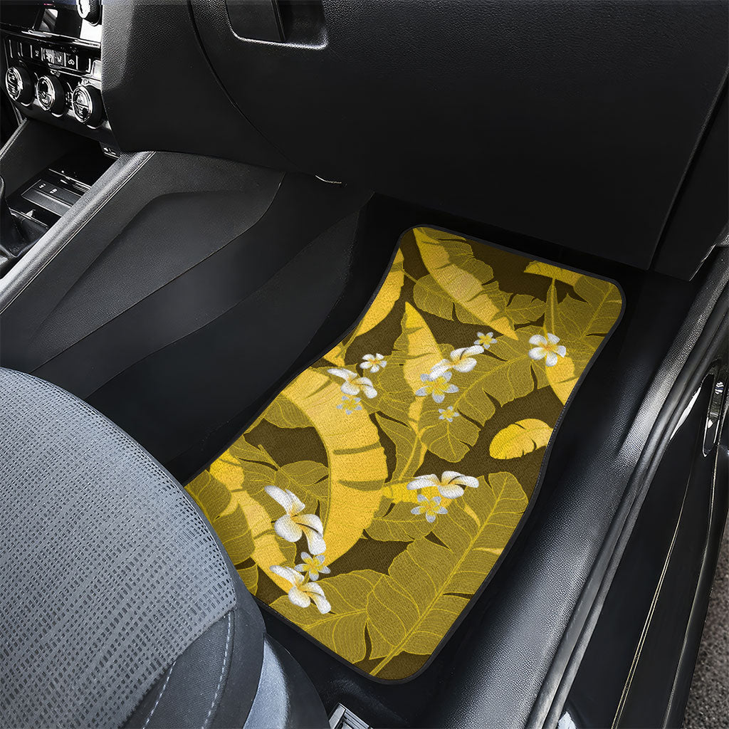 Yellow Banana Leaf Hawaii Car Mats Lau Maia Plumeria Tropical Summer Vibes