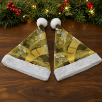 Yellow Banana Leaf Hawaii Christmas Santa Hat Lau Maia Plumeria Tropical Summer Vibes LT14 - Polynesian Pride