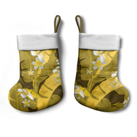 Yellow Banana Leaf Hawaii Christmas Stocking Lau Maia Plumeria Tropical Summer Vibes LT14 - Polynesian Pride