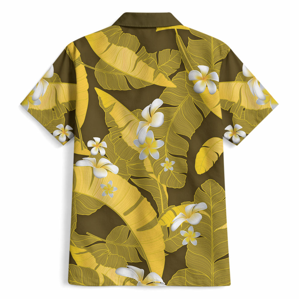 Yellow Banana Leaf Hawaii Hawaiian Shirt Lau Maia Plumeria Tropical Summer Vibes