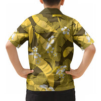 Yellow Banana Leaf Hawaii Hawaiian Shirt Lau Maia Plumeria Tropical Summer Vibes
