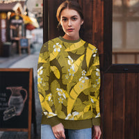 Yellow Banana Leaf Hawaii Ugly Christmas Sweater Lau Maia Plumeria Tropical Summer Vibes LT14 - Polynesian Pride
