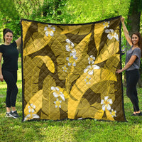 Yellow Banana Leaf Hawaii Quilt Lau Maia Plumeria Tropical Summer Vibes