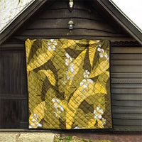 Yellow Banana Leaf Hawaii Quilt Lau Maia Plumeria Tropical Summer Vibes