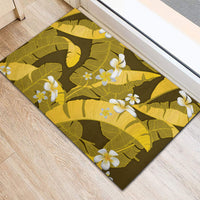 Yellow Banana Leaf Hawaii Rubber Doormat Lau Maia Plumeria Tropical Summer Vibes