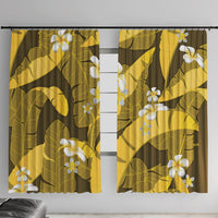Yellow Banana Leaf Hawaii Window Curtain Lau Maia Plumeria Tropical Summer Vibes