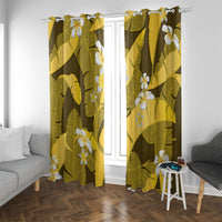 Yellow Banana Leaf Hawaii Window Curtain Lau Maia Plumeria Tropical Summer Vibes
