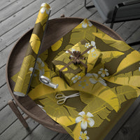 Yellow Banana Leaf Hawaii Wrapping Paper Lau Maia Plumeria Tropical Summer Vibes