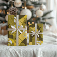 Yellow Banana Leaf Hawaii Wrapping Paper Lau Maia Plumeria Tropical Summer Vibes