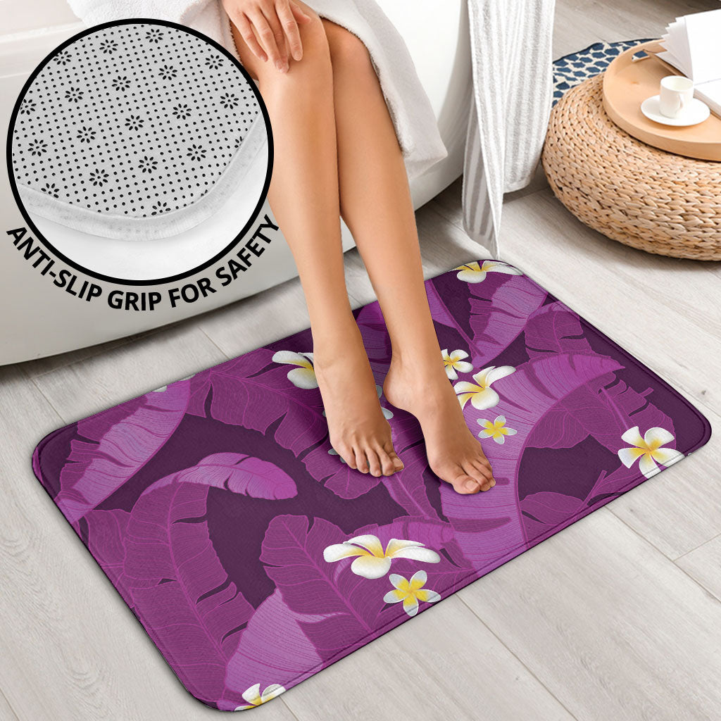 Purple Banana Leaf Hawaii Bathroom Set Lau Maia Plumeria Tropical Summer Vibes
