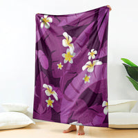 Purple Banana Leaf Hawaii Blanket Lau Maia Plumeria Tropical Summer Vibes